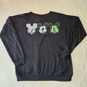 Disney Mickey Mouse Halloween Black Pullover Sweatshirt Unisex Kid's M